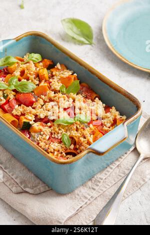 Mediterraner Pasta Bake Stockfoto
