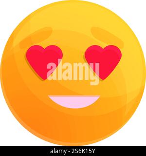 Emoticon-Symbol lieben. Cartoon von Liebe Emoticon Vektor-Symbol für Web-Design isoliert auf weißem Hintergrund. Ich liebe Emoticon-Ikone, Cartoon-Stil Stock Vektor