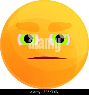 Symbol für verdächtiges Emoticon. Cartoon des verdächtigen Emoticon-Vektor-Symbols für Webdesign isoliert auf weißem Hintergrund. Verdächtige Emoticon-Ikone, Zeichentrickstil Stock Vektor