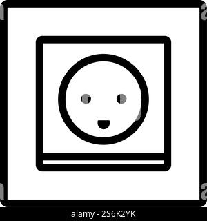 Symbol Für Elektrische Steckdose In Österreich. Bearbeitbares, Fett Formatischtes Umrisse-Design. Vektorgrafik. Stock Vektor