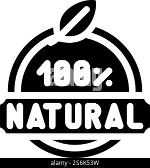 Natürliches kosmetisches Symbol Glyphe Symbol Vektor. Natürliches kosmetisches Symbol. Schwarze Abbildung des isolierten Kontursymbols. Natürliches kosmetisches Symbol Glyphe Symbol Vektor Illustration Stock Vektor