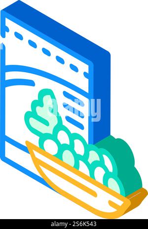 Nüsse Wasabi isometrischer Iconvektor. Nüsse Wasabi-Zeichen. Isolierte Symboldarstellung. Nüsse Wasabi isometrische Icon Vektor-Illustration Stock Vektor