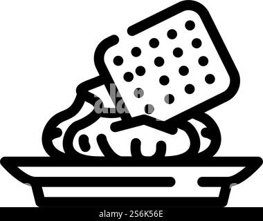 Snack mit Wasabi-Linie Symbol Vektor. Snack mit Wasabi-Schild. Schwarze Abbildung des isolierten Kontursymbols. Snack mit Wasabi Linie Symbol Vektor Illustration Stock Vektor