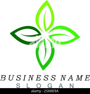 Blätter grün Natur-Logo, sowie Symbol Stock Vektor