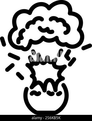 Symbolexplosion Von Chemieflasken. Auffälliges Design mit bearbeitbarer Konturbreite. Vektorgrafik. Stock Vektor