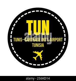 Symbol des internationalen Flughafens TUN Tunis Karthage Stockfoto