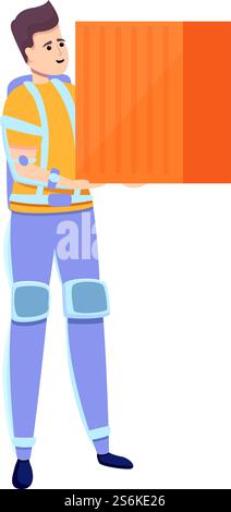 Moderne Exoskelett-Ikone. Cartoon des zeitgenössischen Exoskelett-Vektorsymbols für Webdesign isoliert auf weißem Hintergrund. Moderne Exoskelett-Ikone im Cartoon-Stil Stock Vektor