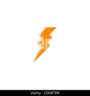 Blitz-Symbole für Blitz- und Blitz-Beleuchtung. Flacher Stil auf dunklem Hintergrund. Vektor - Vektor Stock Vektor