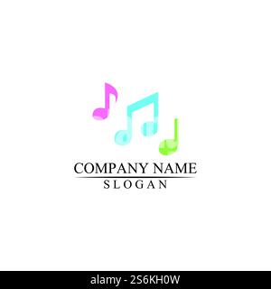 Musik beachten Sie die Symbole Logos und Symbole Vorlage Stock Vektor