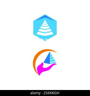 Futuristisches Triangle Chain-Logo-Design Stock Vektor