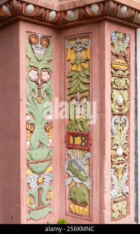 Fassadendetail, Ratsapotheke - Stadtapotheke, Görlitz, Görlitz, Deutschland Stockfoto