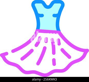 Kleid Tänzer Farbe Symbol Vektor. Kleid Tänzer Zeichen. Isolierte Symboldarstellung. Kleid Tänzer Farbe Symbol Vektor Illustration Stock Vektor