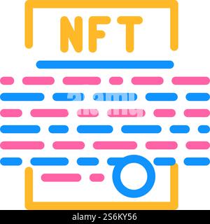 Intelligenter nft-Kontraktfarbsymbolvektor. Smart nft Vertragszeichen. Isolierte Symboldarstellung. Vektorillustration für Smart nft-Kontraktfarben Stock Vektor