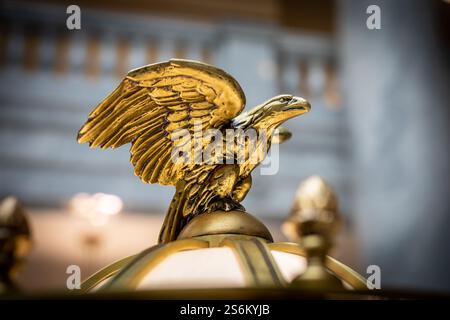 Blick auf das Äußere und Innere des Utah State Capitol Building am Capitol Hill. Stockfoto
