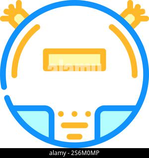 Farbsymbolvektor des Staubsaugerroboters. Staubsaugerroboter-Schild. Isolierte Symboldarstellung. Vektorgrafik des Staubsaugerroboters Stock Vektor