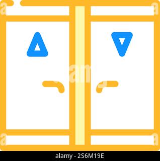 Farbvektor des Toilettenraums. Schild für die Toilette. Isolierte Symboldarstellung. Toilette Zimmer Farbe Symbol Vektor Illustration Stock Vektor