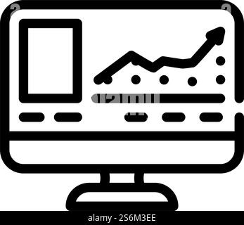 Vektor des Symbols für virtuelle Auktionslinie. Virtuelles Auktionszeichen. Schwarze Abbildung des isolierten Kontursymbols. Illustration des Symbols der virtuellen Auktionslinie Stock Vektor