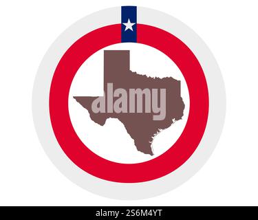 Karte von Texas auf Hintergrund mit Fahne Stockfoto