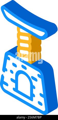 Katzenhaus Haustier Spielzeug isometrische Icon Vektor. Katzenhaus-Haustier-Spielzeug-Schild. Isolierte Symboldarstellung. Katzenhaus Haustier Spielzeug isometrische Icon Vektor Illustration Stock Vektor