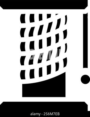 Katze Haustier Spielzeug Stand Glyphe Symbol Vektor. Ständerschild für Katzentierspielzeug. Schwarze Abbildung des isolierten Kontursymbols. Katze Haustier Spielzeug Stand Glyphe Icon Vektor Illustration Stock Vektor