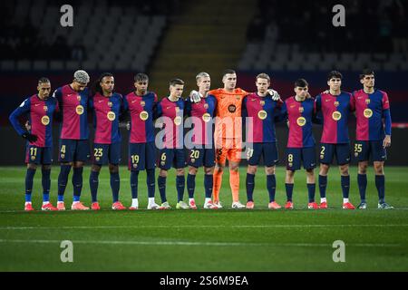 Barcelona, Espagne. Januar 2025. Team von Barcelona während des spanischen Pokals, Copa del Rey, Achtelfinale des FC Barcelona gegen Real Betis am 15. Januar 2025 bei Estadi Olimpic Lluis Companys in Barcelona, Spanien - Foto Matthieu Mirville (Sergio Ros)/DPPI Credit: DPPI Media/Alamy Live News Stockfoto