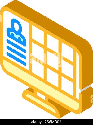 Konferenz mit großer Teilnehmerzahl isometrischer Symbolvektor. Konferenz mit großer Teilnehmerzahl unterzeichnet. Isolierte Symboldarstellung. Konferenz mit einer großen Anzahl von Teilnehmern isometrische Symbolvektorillustration Stock Vektor