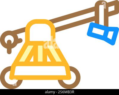 Videoaufnahme Kran Farbe Symbol Vektor. Schild für Videoaufnahmen mit Kran. Isolierte Symboldarstellung. Videoaufnahme Kran Farbe Symbol Vektor Illustration Stock Vektor