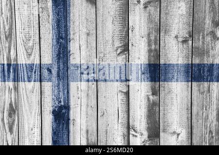 Flagge Finnlands auf Textur Stockfoto