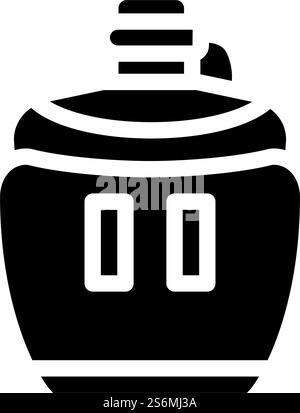 Flasche Getränk Glyphe Symbol Vektor. Trinkflasche Schild. Schwarze Abbildung des isolierten Kontursymbols. Flasche Getränk Glyphe Symbol Vektor Illustration Stock Vektor