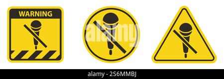 Keine Aufnahme, kein Mikrofonsymbol, Lautsprechersymbol verwenden Stock Vektor