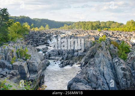 Der Potomac in den Great Falls bei Washington Stockfoto
