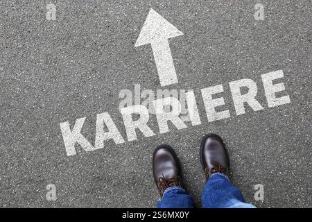 Karriere erfolgreicher Erfolg am Arbeitsplatz Geschäftsmann Geschäftsmann Konzept Motivation Stockfoto