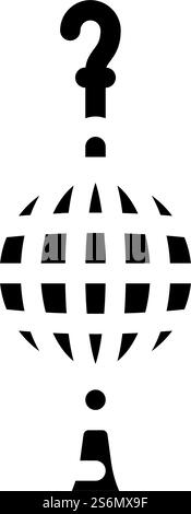 Hängendes Tierspielzeug Glyphe Icon Vektor. Hängendes Haustier-Spielzeug-Schild. Schwarze Abbildung des isolierten Kontursymbols. Hängende Haustier Spielzeug Glyphe Icon Vektor Illustration Stock Vektor