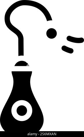 Interaktiver Vektor für Tierspielzeug-Glyphen. Interaktives Tierspielzeug-Schild. Schwarze Abbildung des isolierten Kontursymbols. Interaktive Tierspielzeug-Glyphe-Symbol-Vektor-Illustration Stock Vektor