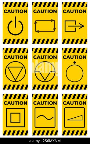 Schutzerde, Gleichstrom, Netzstromkreis, Symbol Stock Vektor