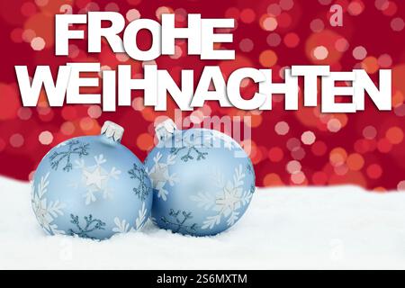 Frohe Weihnachten Weihnachtskarte Weihnachtsdekoration Sterne Weihnachtskugeln Kugeln Dekoration Stockfoto