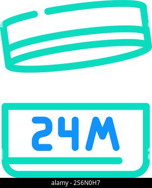 24 m Zeitraum nach Öffnen des Pakets Farbsymbolvektor. 24m Zeitraum nach Öffnen des Pakets. Isolierte Symboldarstellung. 24m Zeitraum nach Öffnen des Pakets Farbsymbol Vektorillustration Stock Vektor
