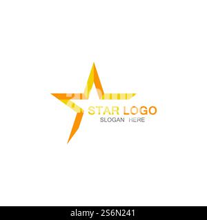 Gold Star Logo Vektor im eleganten Stil mit schwarzem Hintergrund Stock Vektor
