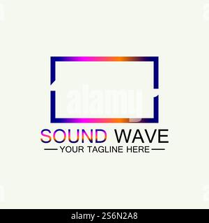 Mehrfarbiges abstraktes fluides Sound Wave Logo Vektor Illustration Design Stock Vektor