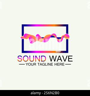 Mehrfarbiges abstraktes fluides Sound Wave Logo Vektor Illustration Design Stock Vektor