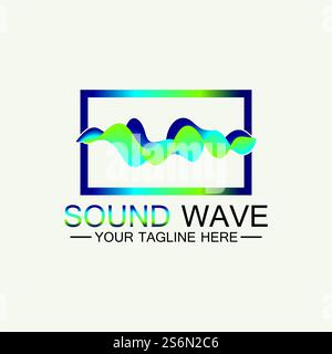 Mehrfarbiges abstraktes fluides Sound Wave Logo Vektor Illustration Design Stock Vektor