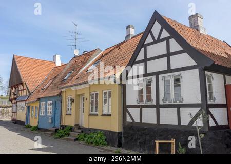 Historische Häuser in Sonderborg, Kirkegrad, Dänemark Stockfoto