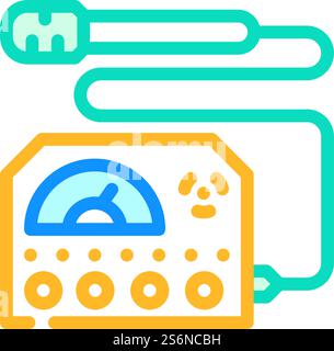 Farbsymbolvektor des elektromagnetischen Wellenmessers. Elektromagnetisches Wellenmessgerät. Isolierte Symboldarstellung. Illustration des Farbsymbols des elektromagnetischen Wellenmessers Stock Vektor
