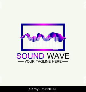 Mehrfarbiges abstraktes fluides Sound Wave Logo Vektor Illustration Design Stock Vektor