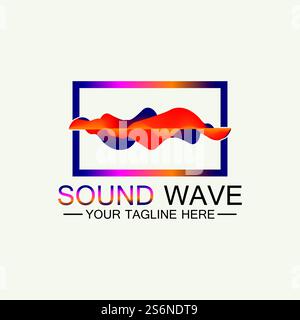 Mehrfarbiges abstraktes fluides Sound Wave Logo Vektor Illustration Design Stock Vektor