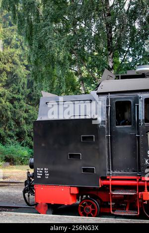 Detailansicht einer alten Dampflokomotive Stockfoto