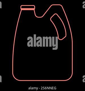 Neondosen mit Motoröl und Kraftstoff Symbol schwarze Farbe im Kreis Umrissvektor Illustration rote Farbe Vektor Illustration flache Stil Licht Bild. Neondosen mit Motoröl- und Kraftstoffsymbol schwarze Farbe im Kreis rot Vektor Illustration flach Stil Bild Stock Vektor