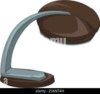 Inneneinrichtung und Möbel für Zuhause, isolierte moderne Tischlampe mit verstellbarem und flexiblem Standfuß. Beleuchtung und Lichtquelle, einfacher, eleganter und komfortabler Lampenschirm. Vektor in abgewickelter Form. Moderne Tischlampe mit verstellbarem Standvektor Stock Vektor