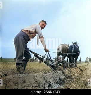 Bauern Pflügen Wettbewerb bei Cruckton auf Shropshire 1960er Jahre Stockfoto