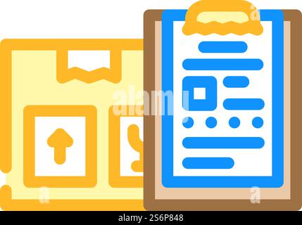 Dokumente des Import- und Exportfarbsymbolvektors. Dokumente des Import- und Exportzeichens. Isolierte Symboldarstellung. Dokumente für Import- und Exportfarbsymbolvektorgrafik Stock Vektor